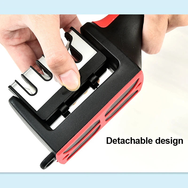 4-in-1 Kitchen Knife Sharpener – 3-Stage Blade Sharpener Tool with Non-Slip Base