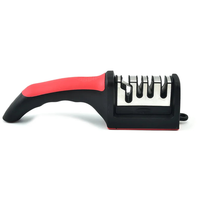 4-in-1 Kitchen Knife Sharpener – 3-Stage Blade Sharpener Tool with Non-Slip Base